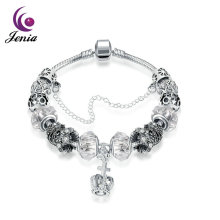 Jenia Simple Fashion shape Chain Solid Silver Plated Women Hollow Bracelet