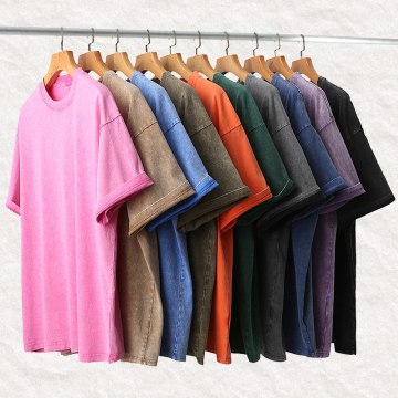 High-Quality Acid-Washed Tee Shirts: Vintage Oversized T-Shirts with Graphic Prints - Customizable Streetwear