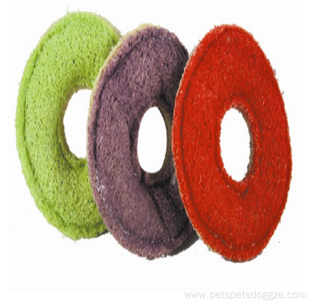 natural non-toxic loofah sponge circular dog toy