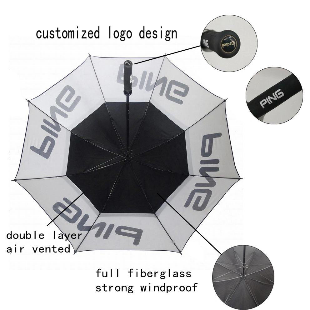 Customized Logo Outdoor Umbrella Straight Handle Golf Umbrella