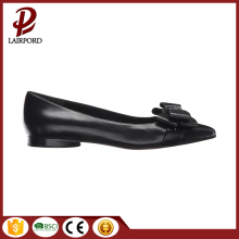Pointed black flat leather new style shoes