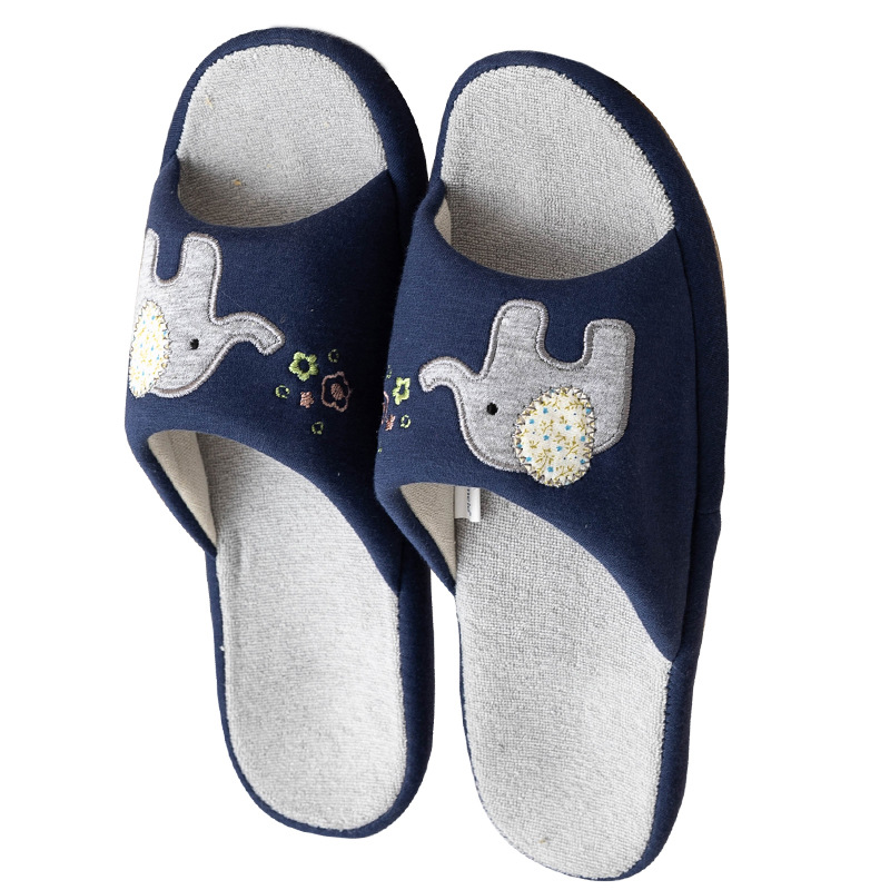 cheap wholesale High Quality China household floor cotton fabric flat open toe slippers