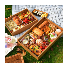 Disposable Brown Kraft Paper To-Go Boxes with Window for Takeout Meals