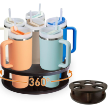 360° Rotatable Solid Wood Stanley Cup Cabinet Organizer