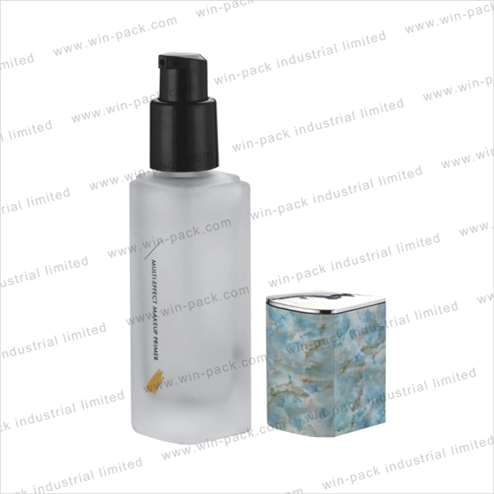 30ml Frosted Square Glass Bottle with The Black Pump for Foundation Liquid