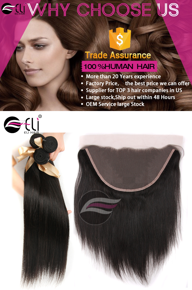 16 18 20 Inch Straight Human Hair Weave 1B Human Hair 13X4 Lace Frontal And Bundles Sale