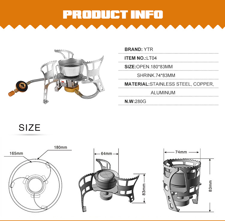 NPOT OEM camping gas stove set portable camping bbq gas stove