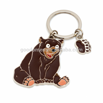 Animal shaped keyring customized cute bear keychain