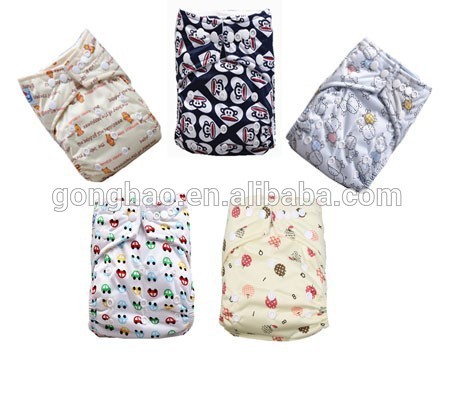 Reusable babyland cloth diaper comfortable natural material with sweet prints baby fashion