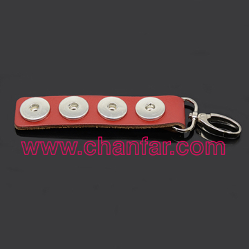 Top quality fashion red snap button keychains jewelry fit for 18mm button