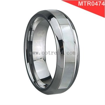 Generous Tungsten Carbide rings, inlay shell