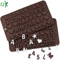 Sorvete de silicone com molde de chocolate com número de letras