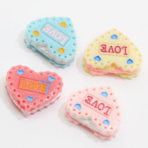 Cabochon en résine en forme de coeur Biscuits à dos plat Biscuits Dessert filles vêtements accessoires vacances fête décor charmes