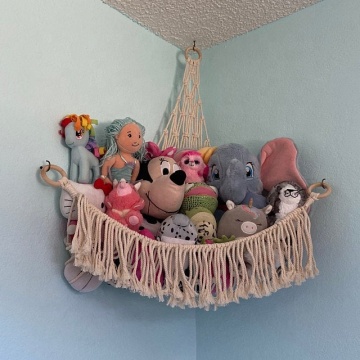 BODI Soft Toy Storage Hammock: Kids Room Teddy Decor & Nursery Organizer