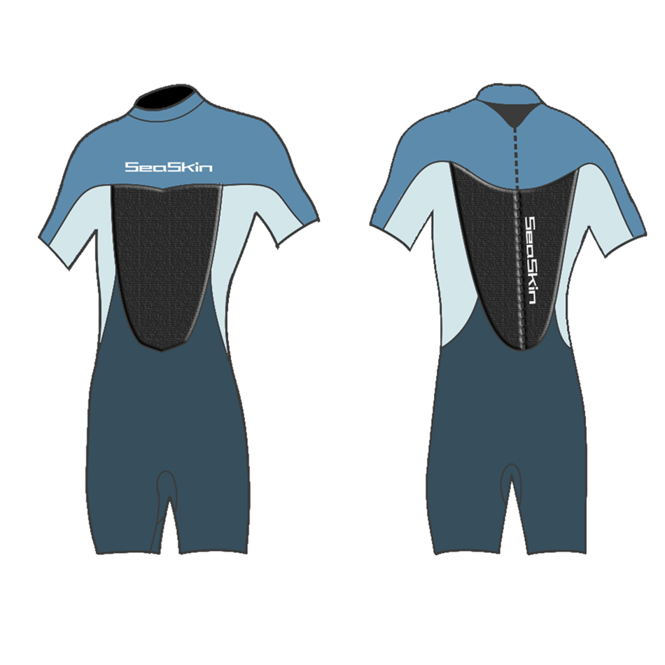 Marina para hombre 3/2 mm de espalda zip shorty bucking wetsuits