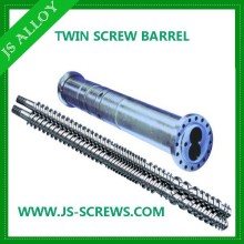 Parallel twin screws and cylinders for screw extruder