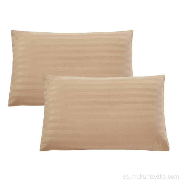 Cubierta de la funda de almohada del hotel Satin Stripe de poliéster 100%