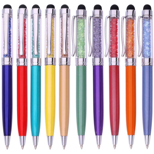 Pen Metal Crystal Warna Berwarna dengan Stylus