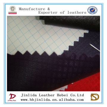 PU coated fashionable leather fabric for making bags