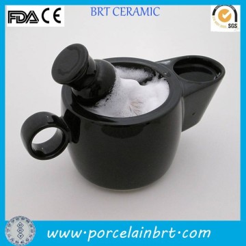 Black polish user friendly ceramic Shaving Mug wholesale