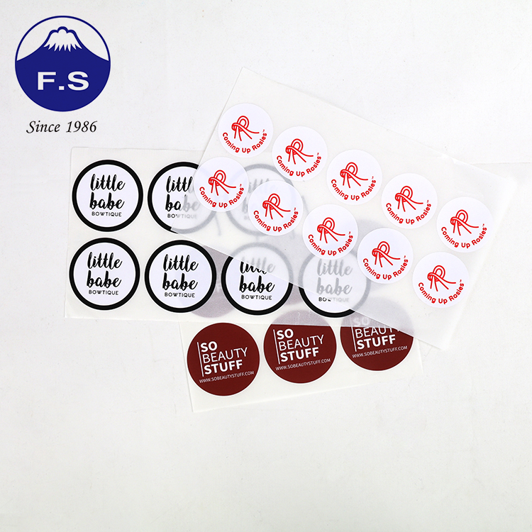 Round Shape Pvc Waterproof Sticker Paper Custom