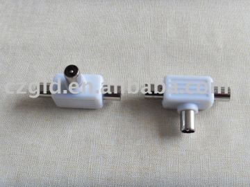 tv adaptors 9.5mm tv plug to 2X9.5mm tv jacks