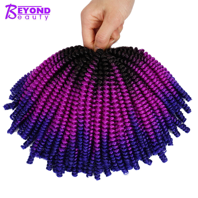 Spring Twist Crochet Braids Soft Bomb Twist Crochet Hair Ombre Colors Synthetic Fluffy Hair Extensions