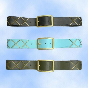 Women's Trendy Plastic Belts with Patterned Rivets