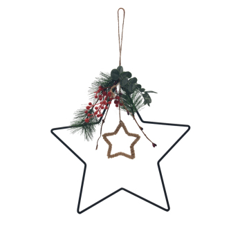 Rust Protection Metal Star Hanging Decor for Christmas