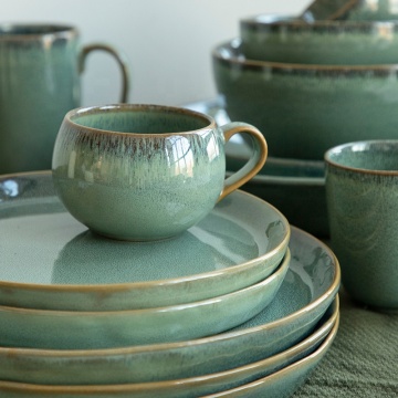 Reactive Glaze Ceramic Stoneware Dinner Set