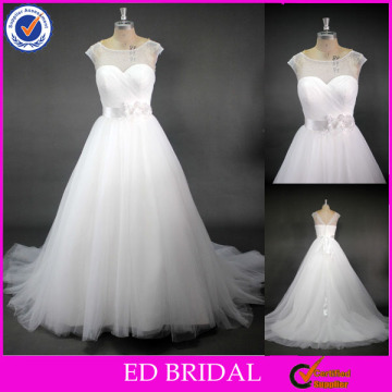 LN103 Simple But Elegant Crystal Beaded Real Sample Wedding Dresses Made To Order China