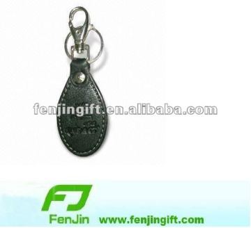 leather and metal keychain