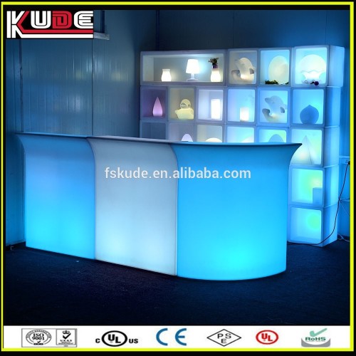 modern illuminated led plastic portable bar counter furniture for salon