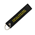 Custom Woven Embroidery Patch Keychain Fabric Key Tag