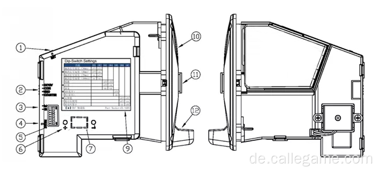 Automatenteilteile Kunststoffplatte Material Münzakzeptor