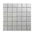 Hình vuông Mosaic Thủy tinh Ngói ốp tường trắng lớn