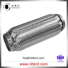 Automobile stainless steel muffler joint pipe with interlock