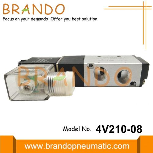 4V210-08 Válvula solenoide neumática de 5/2 vías 24VDC 220VAC