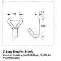 50mm langer Double J Stahlhaken für Ratschenzurrgurte