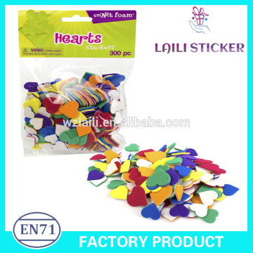 non toxic creative foam sticker,300pcs heart shape diy sticker