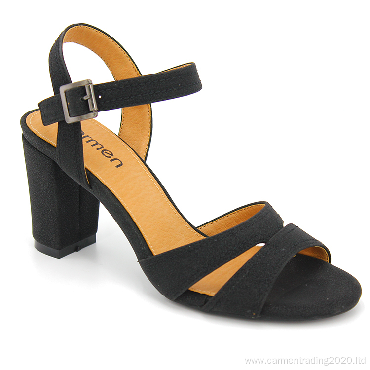 Pu leather comfortable low-top women's high heels