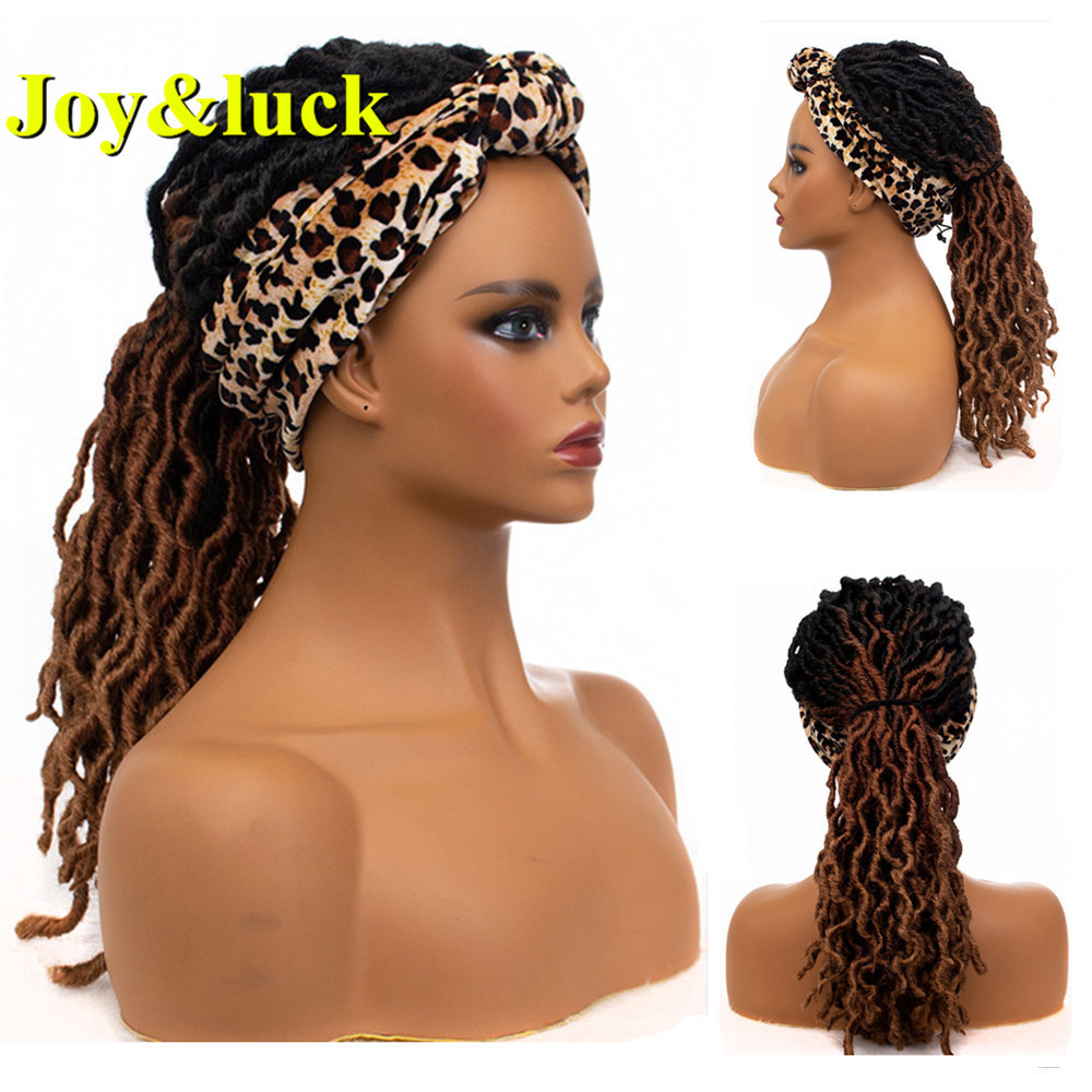 Ombre Brown Braided Head Band Wigs For Women Wholesale Prices African Long Braiding Hairband Headband Wig Synthetic Hair Wigs