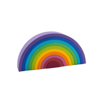 Giocattolo impilamento puzzle di silicone Rainbow Stacker