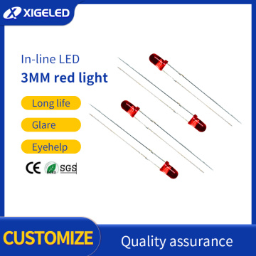 Manik-manik Lampu LED 3mm-merah-merah-Merah Beads Lampu Tinggi