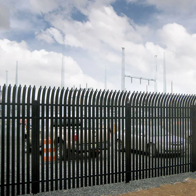 Black Powder Coated W Pale High Security Palisade Fencing