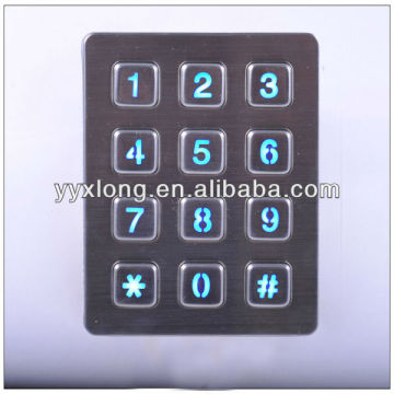 stainless steel anti-explosion illuminated keypad