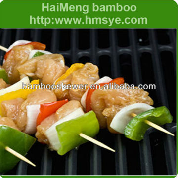 Chicken kabob on bamboo skewers