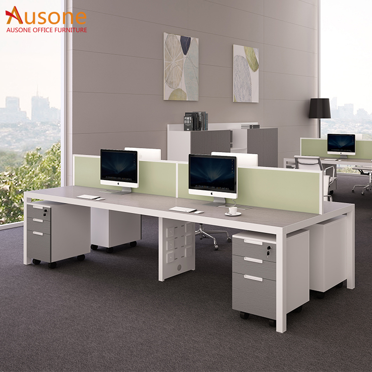 Modern Office Desk Europe Standard Furniture 4-person Office Workstation