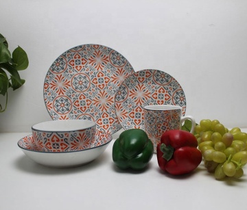 Pad Printing Porcelain Dinner Set Color Ceramics Dinnerware