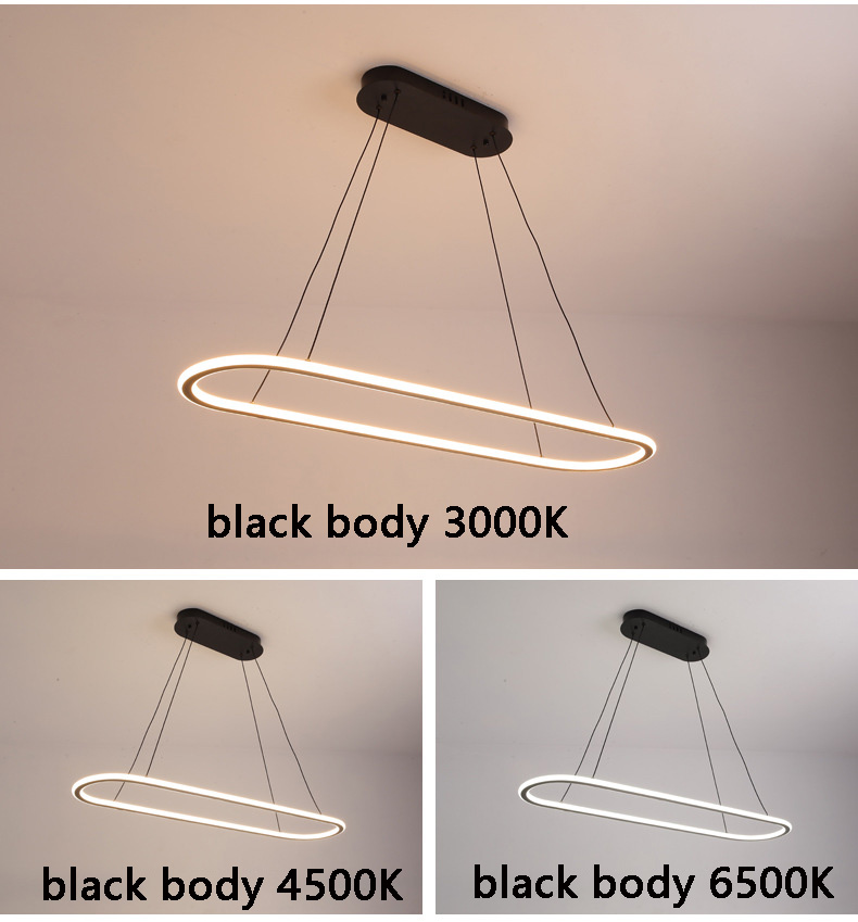 New style chandelier led pendant light creative rectangular dining table hanging lamp